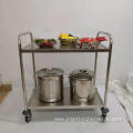 Round Tube Two Tiers Stainless Steel Clearing Trolley